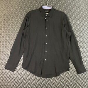 Report Collection Stretch Dress‎ Shirt Slim Fit Button Down Black M/M 15 1/2